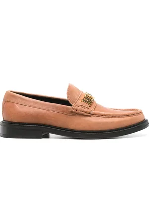 Moschino Logo-plaque suede loafers