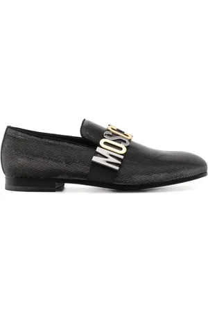Moschino Logo-lettering lurex loafers