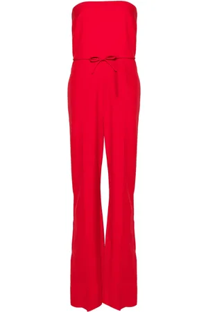VALENTINO GARAVANI Strapless straight-leg wool jumpsuit