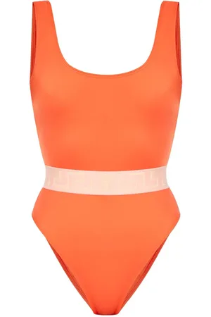 VERSACE Logo-waistband swimsuit