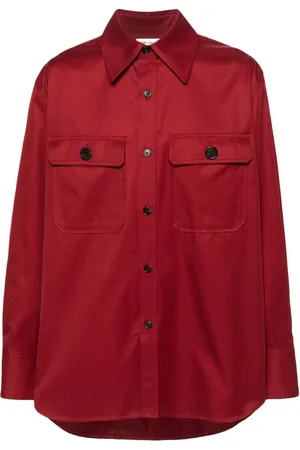 Saint Laurent Oversized-collar cotton shirt