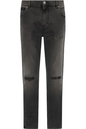 Balmain Distressed finish slim-cut jeans