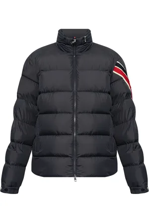 Moncler Striped logo patch down jacket