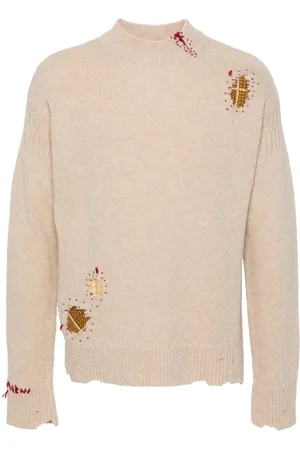 Marni Shetland ripped-detail jumper