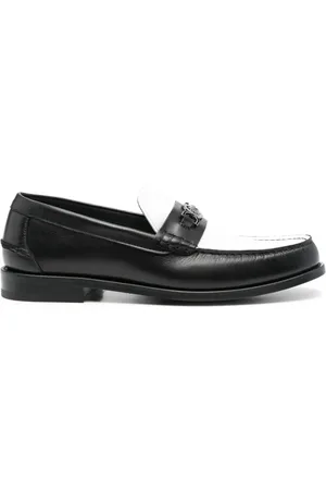 VERSACE Medusa-plaque colourblock loafers