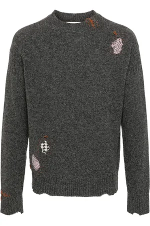 Marni Shetland ripped-detail jumper