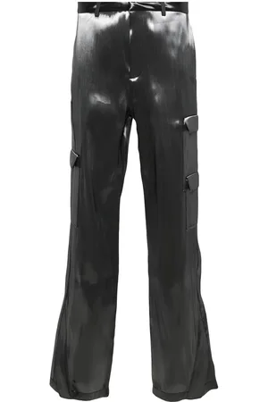 HELIOT EMIL Liquid Metal straight-leg cargo trousers