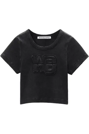 Alexander Wang Logo-appliqué cropped T-shirt