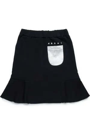 Marni Logo-print flared-hem skirt