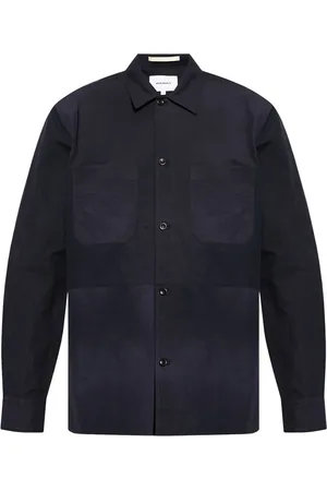 Norse projects Spread-collar panelled shirt