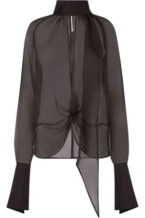 Nina Ricci Pussy-bow sheer blouse