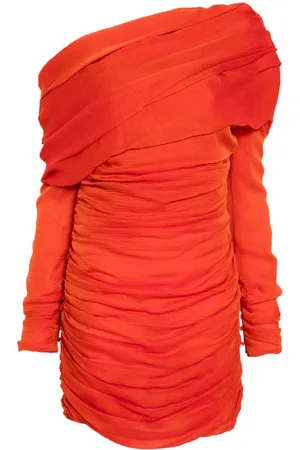 Saint Laurent Off-shoulder ruched minidress