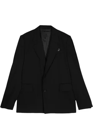 WOOYOUNGMI Appliqué-logo wool-twill blazer