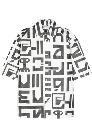 WALTER VAN BEIRENDONCK Logo-print crinkled shirt