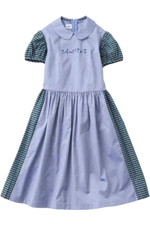 Familiar Checked cotton midi dress