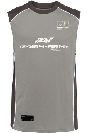 Izzue Slogan-print panelled tank top