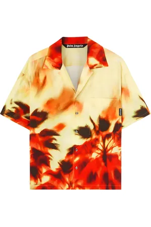 Palm Angels Abstract-print notched-collar shirt