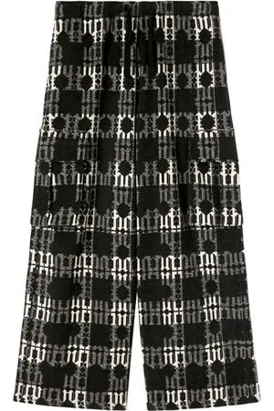 Palm Angels Monogram-jacquard wide-leg trousers