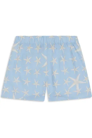 VERSACE Starfish-print logo-embroidered shorts