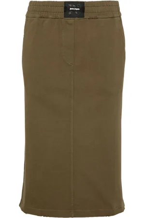Palm Angels Logo-patch jersey midi skirt