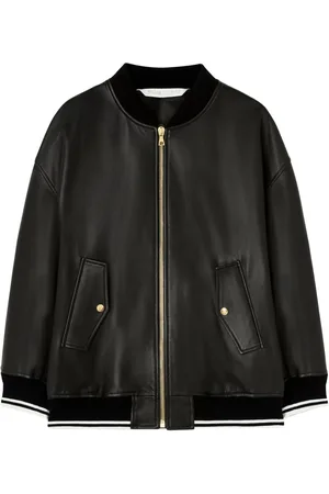 Palm Angels Logo-print leather bomber jacket