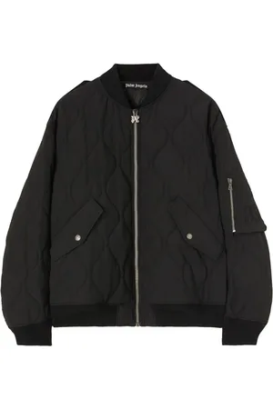 Palm Angels Logo-appliqué quilted bomber jacket