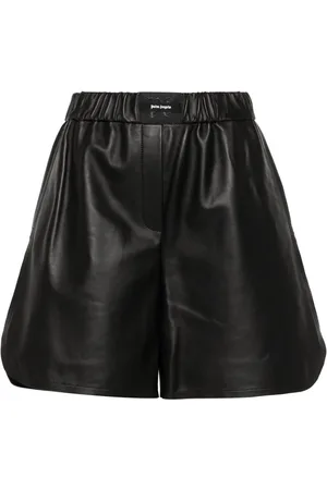 Palm Angels Monogram-patch leather shorts