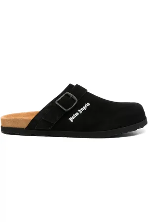Palm Angels Logo-print suede slippers