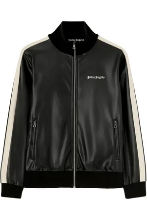 Palm Angels Logo-embroidered zip-up jacket