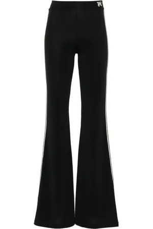 Palm Angels Monogram-embroidered flared trousers