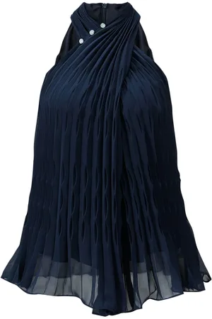 SHANGHAI TANG Crossover-collar pleated top