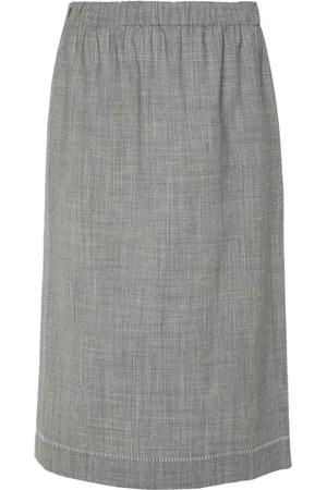 Fabiana Filippi Decorative-stitching chambray skirt