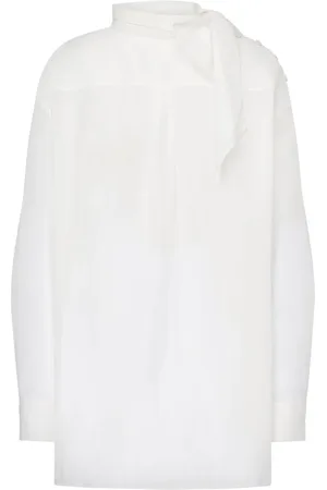 Serafini Pussy-bow collar poplin blouse