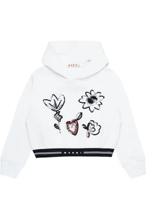Marni Sequin-embellished cotton hoodie