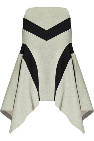 The Attico Asymmetric cotton midi skirt