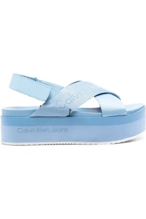 Calvin Klein 55mm logo-jacquard flatform sandals