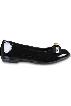 Moschino Heart-charm patent-leather ballerina shoes