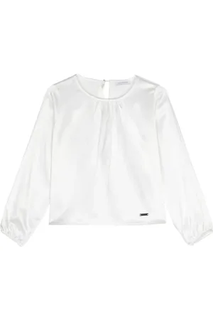 MONNALISA Ruched-detail satin blouse