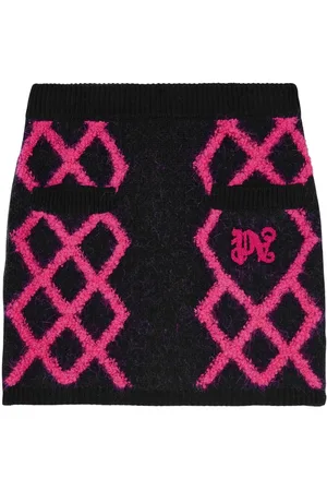 Palm Angels Knitted argyle miniskirt