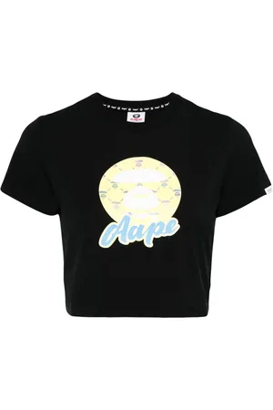 A Bathing Ape Cotton blend cropped logo T-shirt