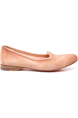 santoni Embroidered-logo suede slippers