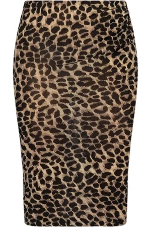 BLUMARINE Leopard-print wool midi skirt