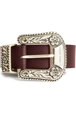 Golden Goose Engraved logo leather belt