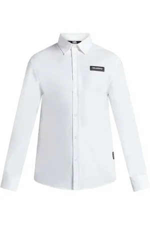 Karl Lagerfeld Logo-patch poplin shirt