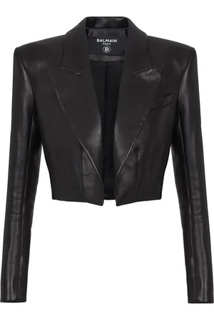 Balmain Leather cropped jacket