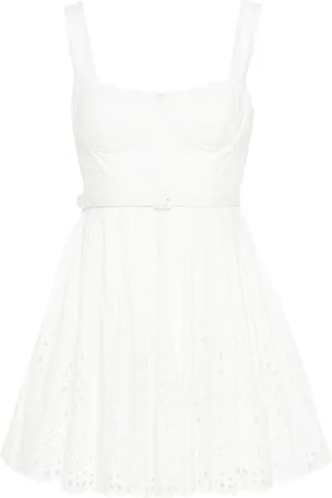 Self-Portrait Broderie anglaise mini dress