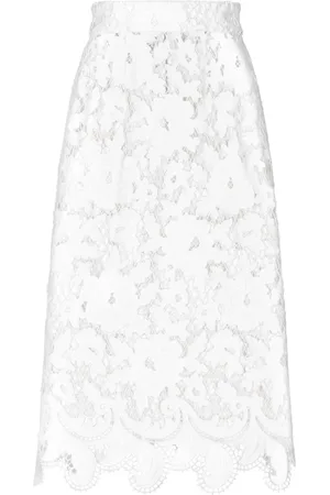 Dolce & Gabbana Floral-embroidery open-work skirt