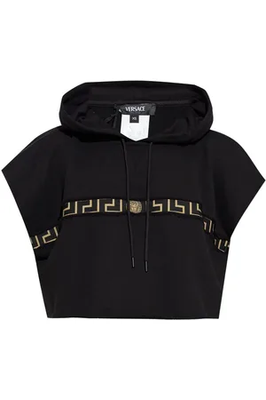 VERSACE Greca Border cropped hoodie