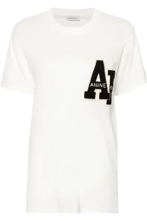 ANINE BING Logo-appliqué cotton T-shirt