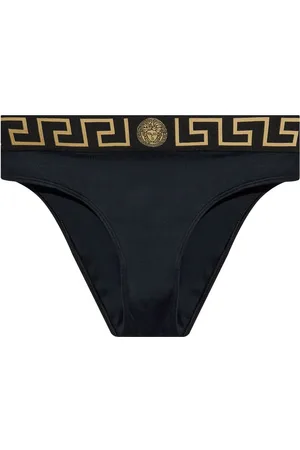 VERSACE Logo-waistband bikini bottoms